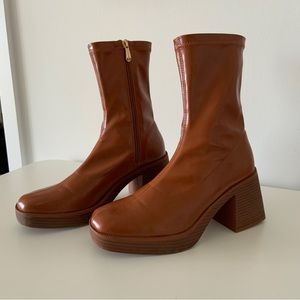 Chunky heel booties